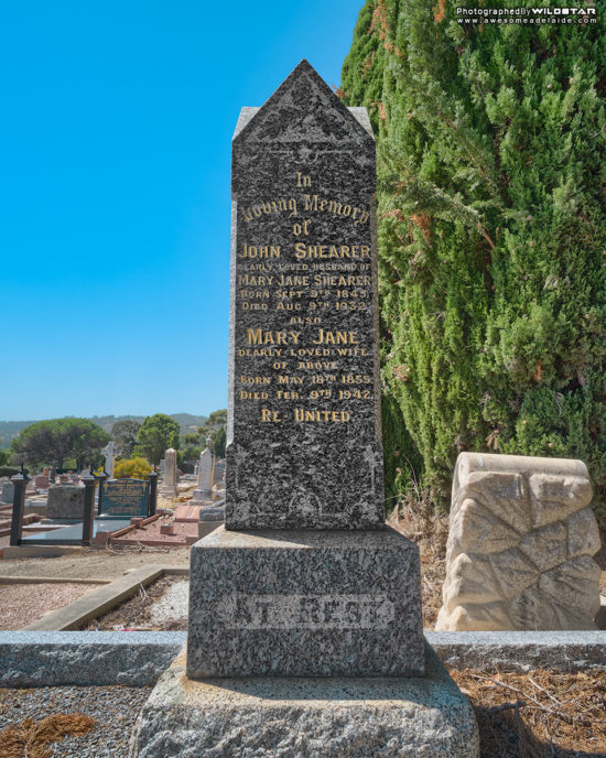 John Shearers' Grave, Mitcham General Cemetery, South Australia.